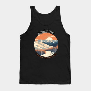 Skiing Time, Aspen, Colorado, USA, winter Tank Top